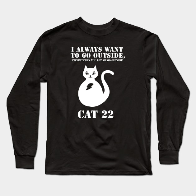 Cat 22 (white cat) Long Sleeve T-Shirt by Markadesign